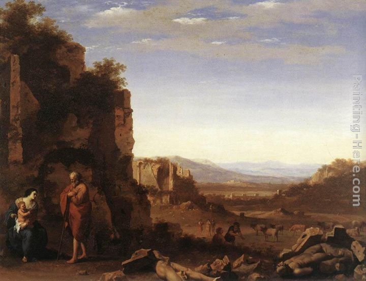 Cornelis van Poelenburgh Rest on the Flight into Egypt